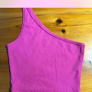 SHEIN Fuchsia One-Shoulder Top